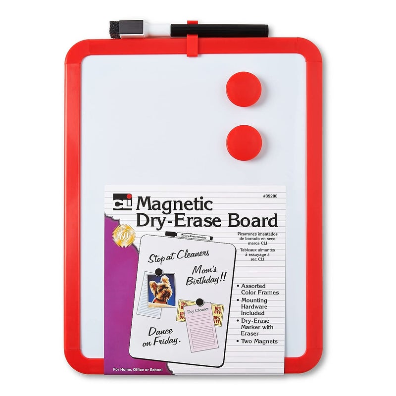 Charles Leonard Framed Magnetic Dry Erase Board with Marker & Magnets, Assorted Colors, 8.5" x 11" - Image 5